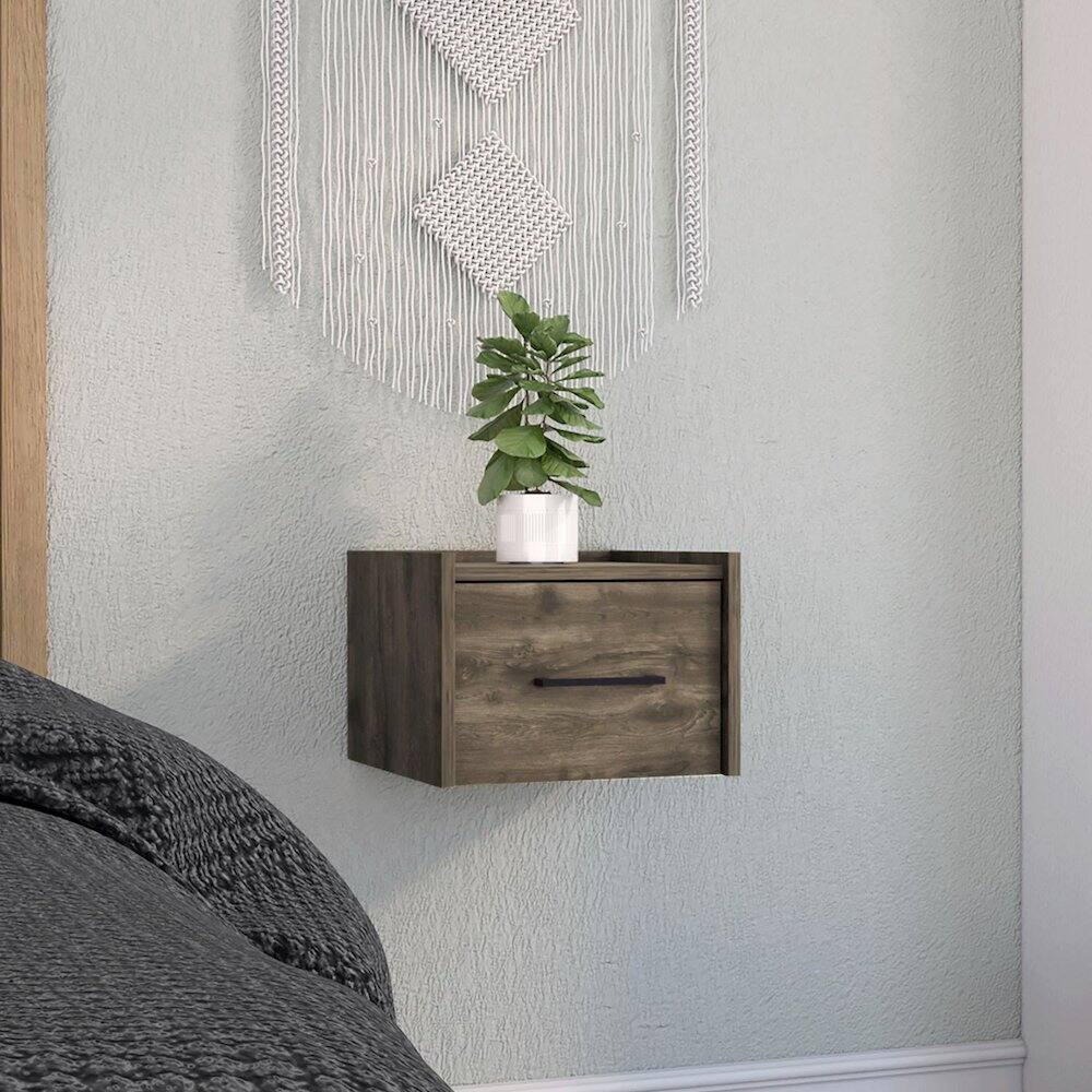 Alt View 2. TuHome - Boa Floating Nightstand Dark Brown MDF - Brown.