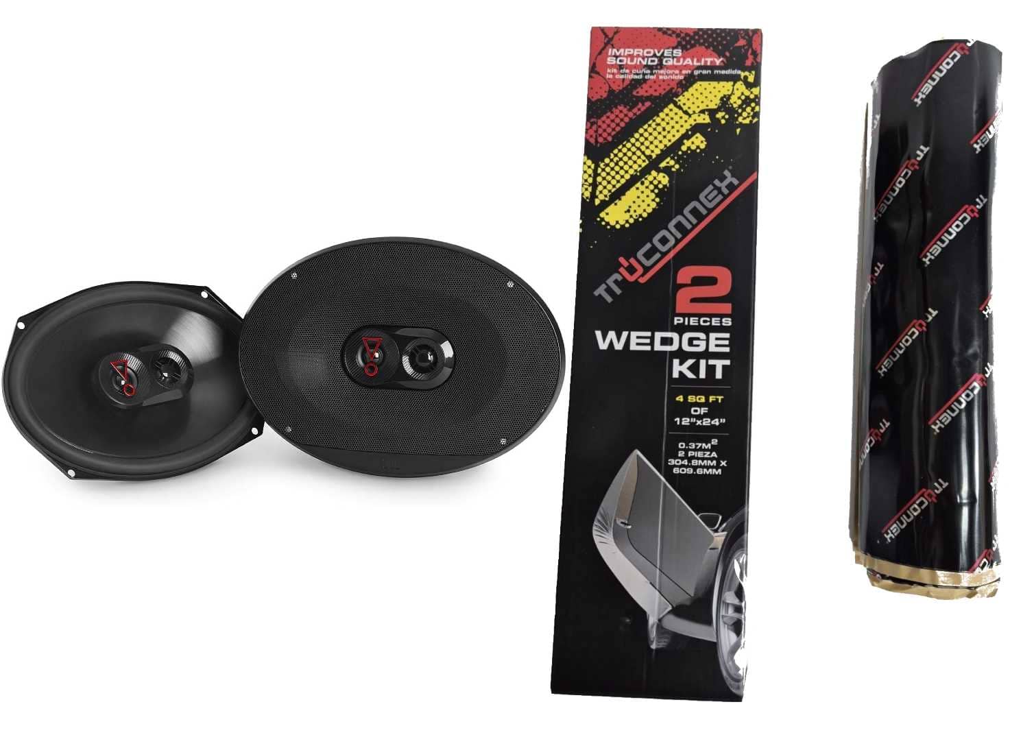 "JBL - Stage 39637 6x9"" 3 Way Car Speaker Pair with TCWEDGE Sound Deadening Material Package - Black" price history on PriceWatchPro