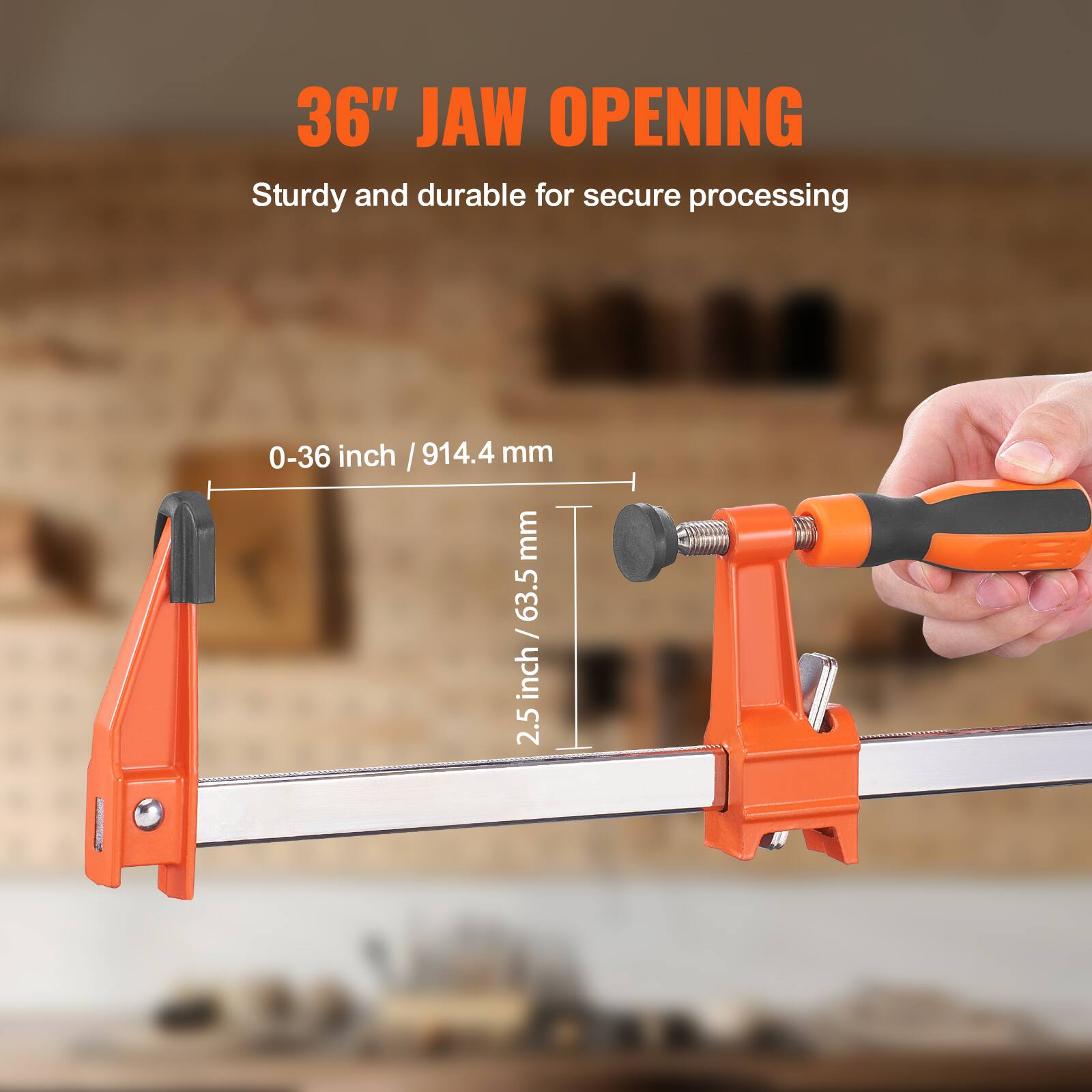 36" JAW OPENING  
Sturdy and durable for secure processing  

0-36 inch / 914.4 mm  
2.5 inch / 63.5 mm