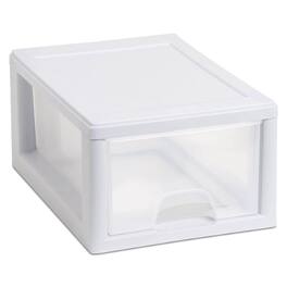 Sterilite - 20518006 Stackable Small Drawer White Frame & See-Through (18 Pack)