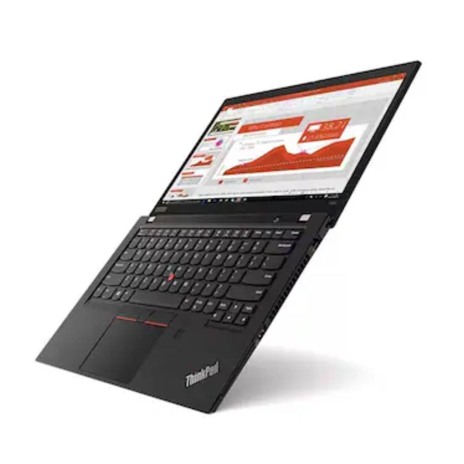 Alt View 3. Lenovo - ThinkPad T490 14" FHD Touchscreen Intel i5-8365U 1.6GHz 24GB DDR4 256GB SSD Intel UHD 620 Graphics Windows 11 Pro Laptop - Black.