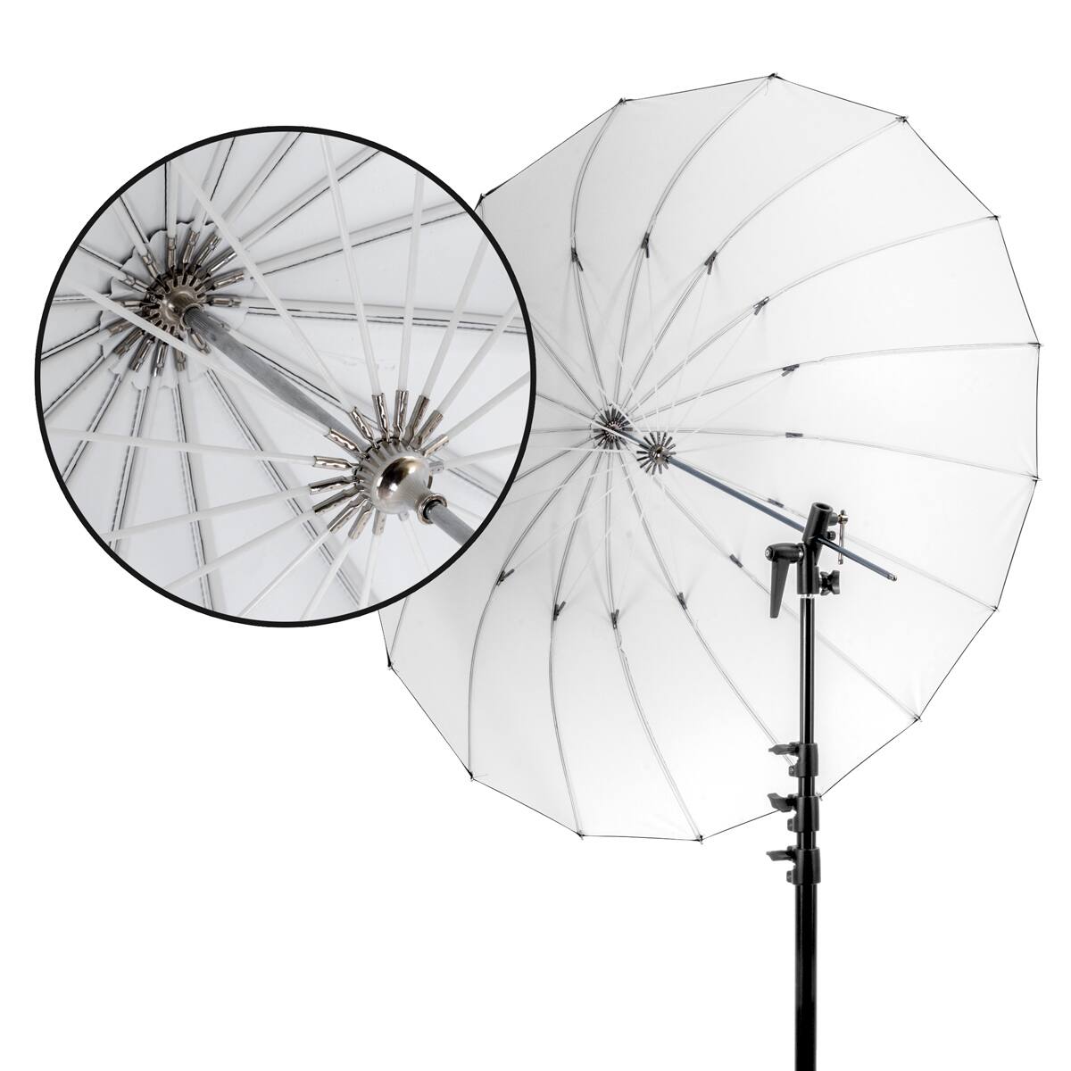 Alt View 4. Glow - Glow Easy Lock Medium Deep White Fiberglass Umbrella (41").