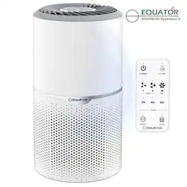 Equator - HEPA Air Purifier with Sterilizer ION Smoke Remover Humidifier Odor Lock PET Dander 270 sq.ft. 110V - White