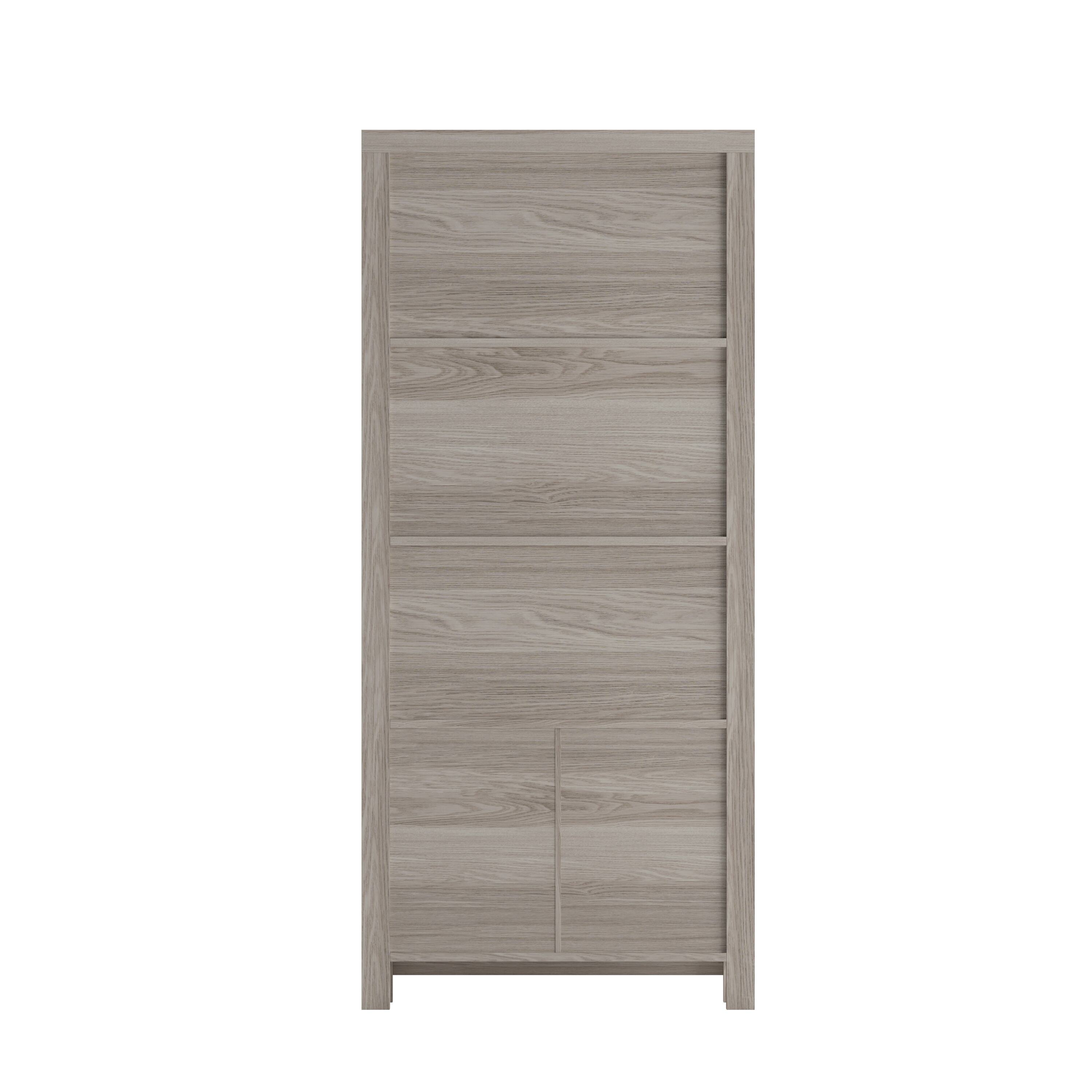 Alt View 10. Martha Stewart - Hutton Gray Wash 4 Tier Shaker Style Bookcase with Cabinet - Gray Frame/Oil Rubbed Bronze Hardware.