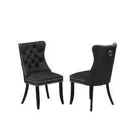 East West Furniture - Parsons Dining Chairs - Black