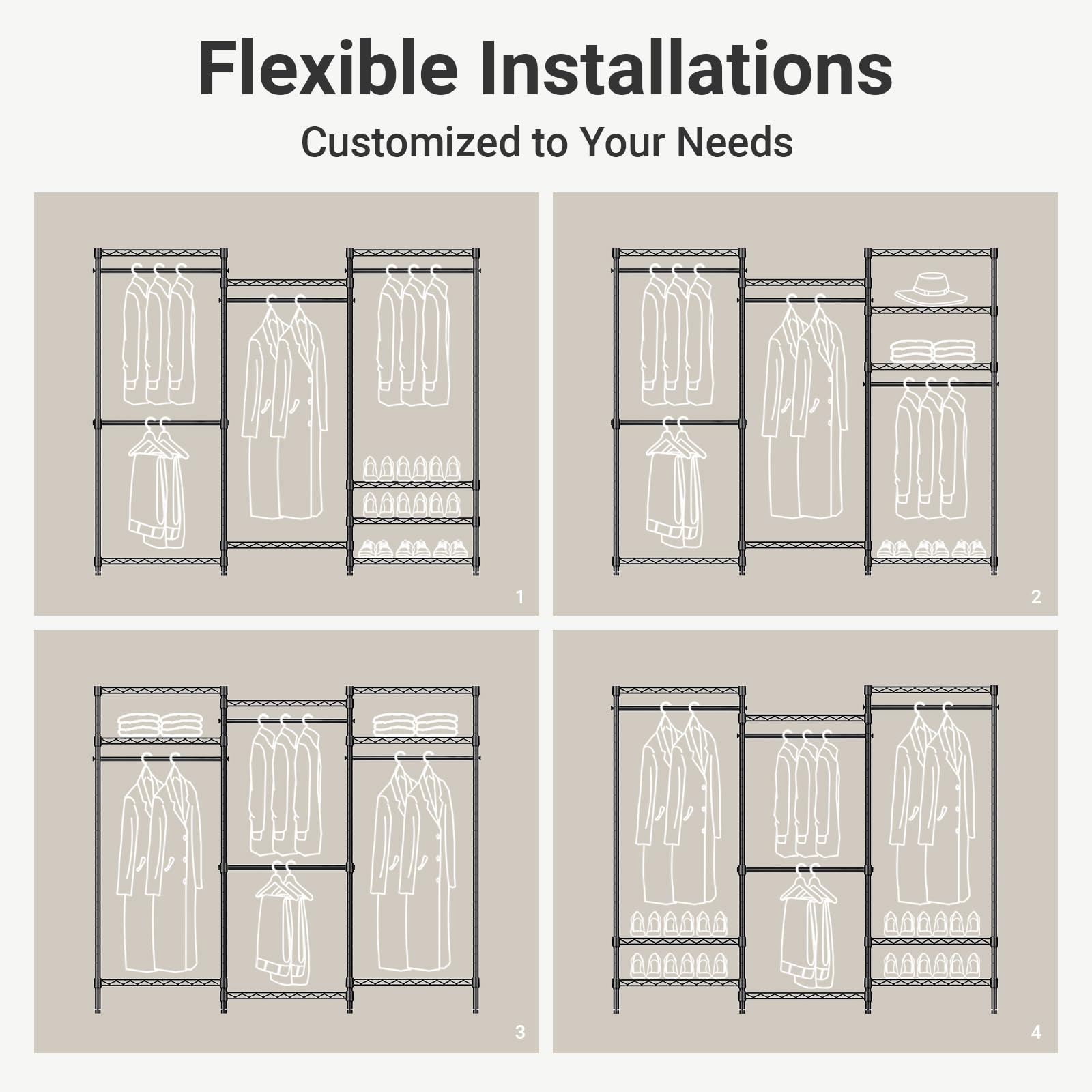 Flexible Installations  
Customized to Your Needs  

1  
2  
3  
4