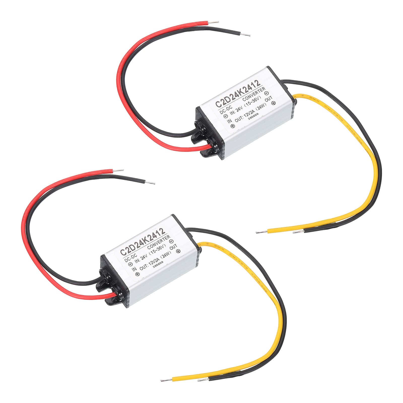 Unique Bargains - DC 24V to 12V 2A 24W Step Down Converter IP67 Waterproof for Car Truck Solar System - White