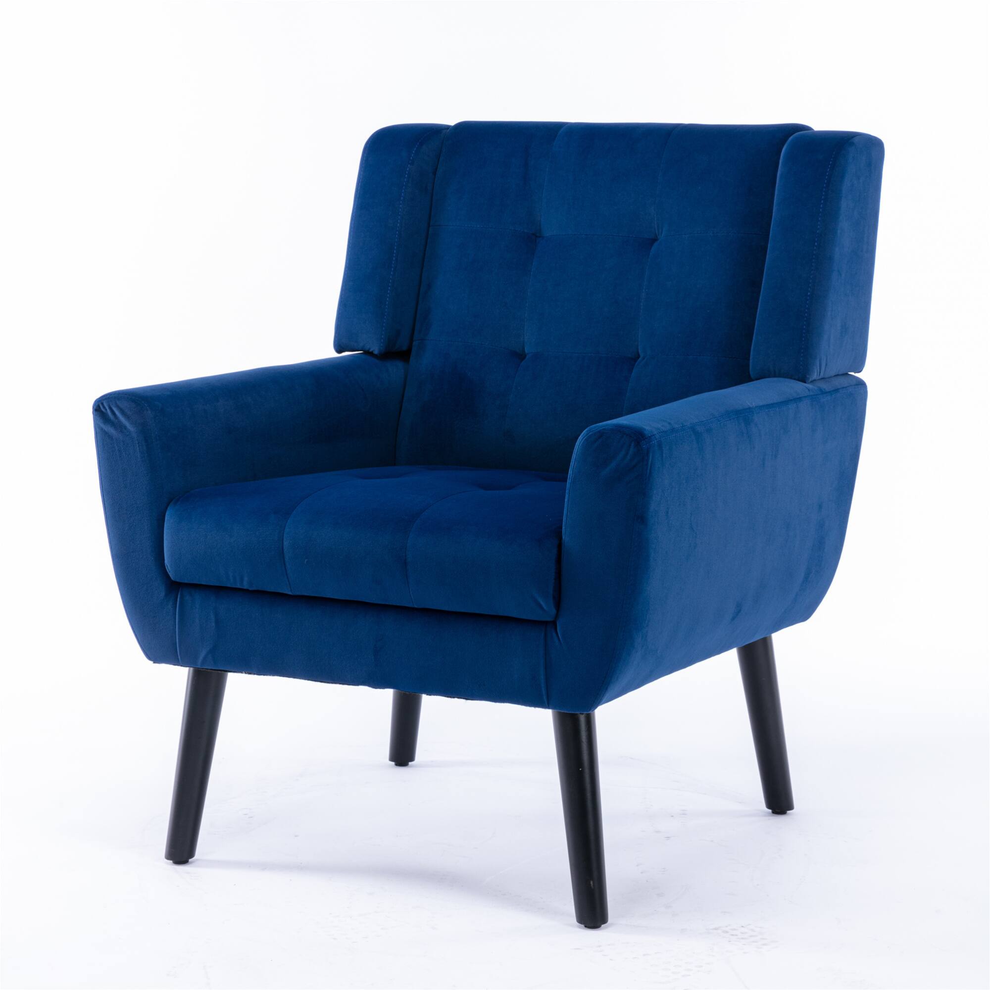 Alt View 6. GOODSILO - Luxury Velvet Upholstered Accent Chair with Ergonomic Design for Living Room and Bedroom Comfort - Blue.