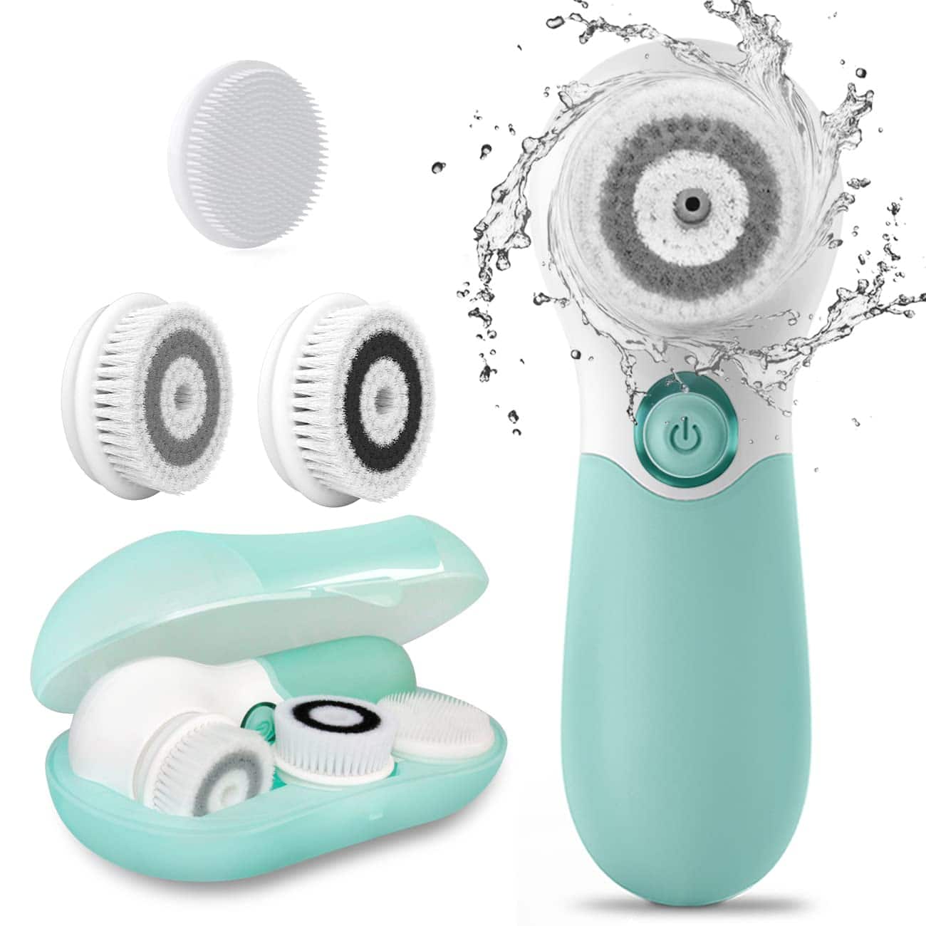 Vulpecula Spade - Facial Cleansing Brush Electric Facial Exfoliating Massage Brush with 3 Cleanser Heads and 2 Speeds Adjustable for Deep