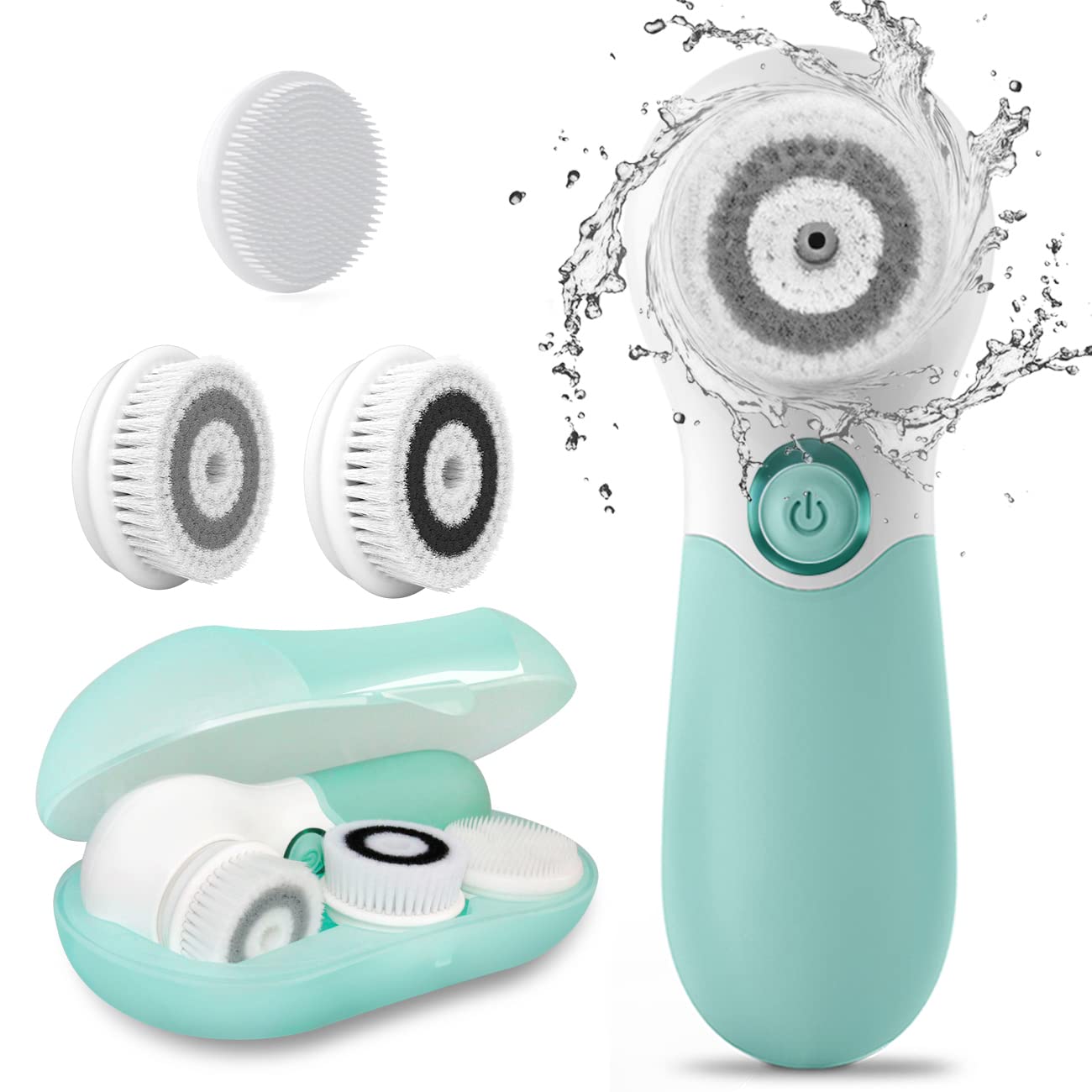 Front. Vulpecula Spade - Facial Cleansing Brush Electric Facial Exfoliating Massage Brush with 3 Cleanser Heads and 2 Speeds Adjustable for Deep.
