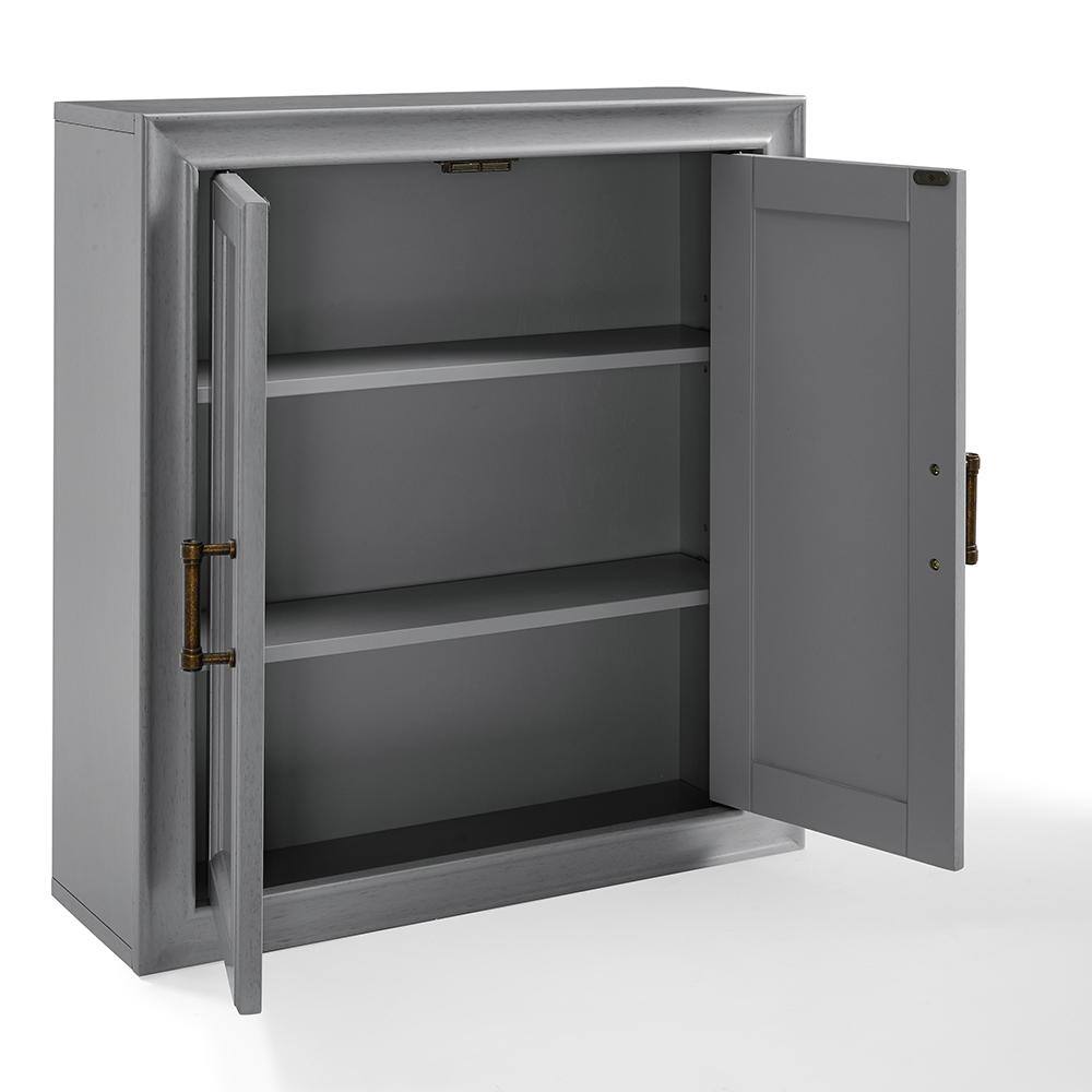 Alt View 4. Crosley Furniture - Tara Wall Mounted Storage Cabinet - Gray.