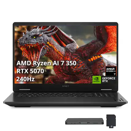 AMD Ryzen AI 7 350
RTX 5070
240Hz
AMD Ryzen AI 7
GEFORCE NVIDIA RTX
OMEN