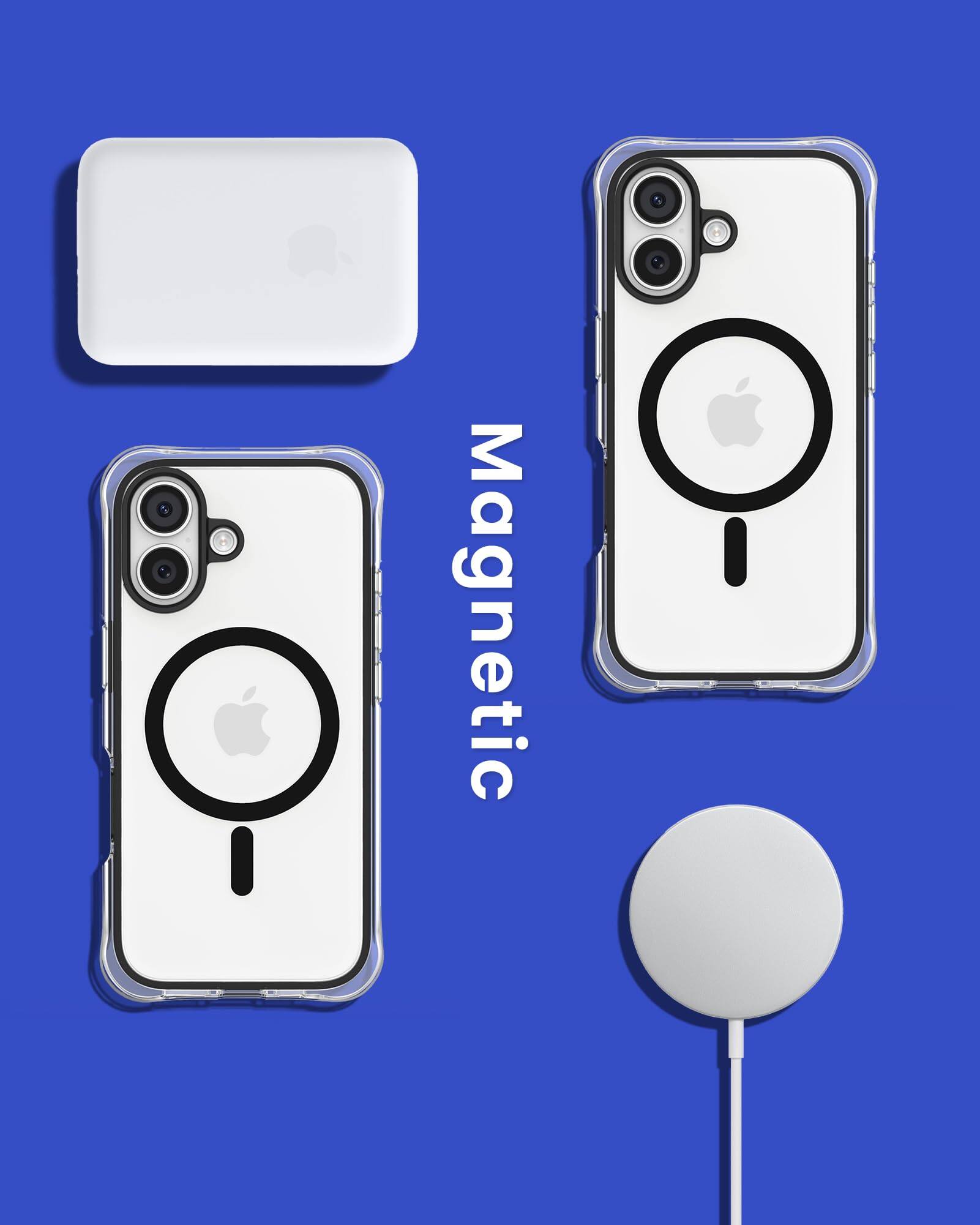 Alt View 6. Ornarto - ORNARTO Air Case for iPhone 17 Clear with MagSafe | Camera Control Button | Built-in Air Phone Cover-Black - Black.