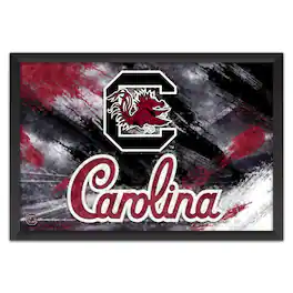 Sporticulture - South Carolina Gamecocks 27" x 39" Brush Stroke Logo Framed Art Print - Multicolor