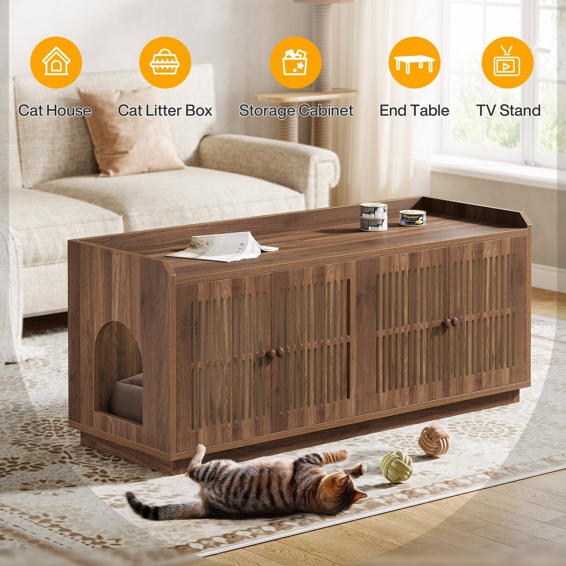 Cat House  
Cat Litter Box  
Storage Cabinet  
End Table  
TV Stand
