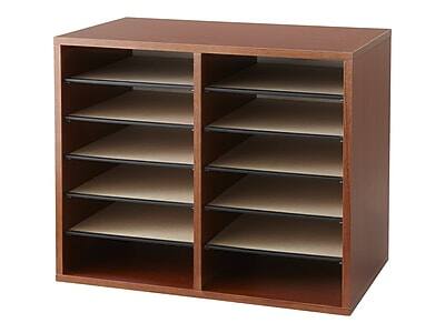 Front. Safco - Safco Literature Wood File Organizer, Cherry (9420CY) - Cherry.