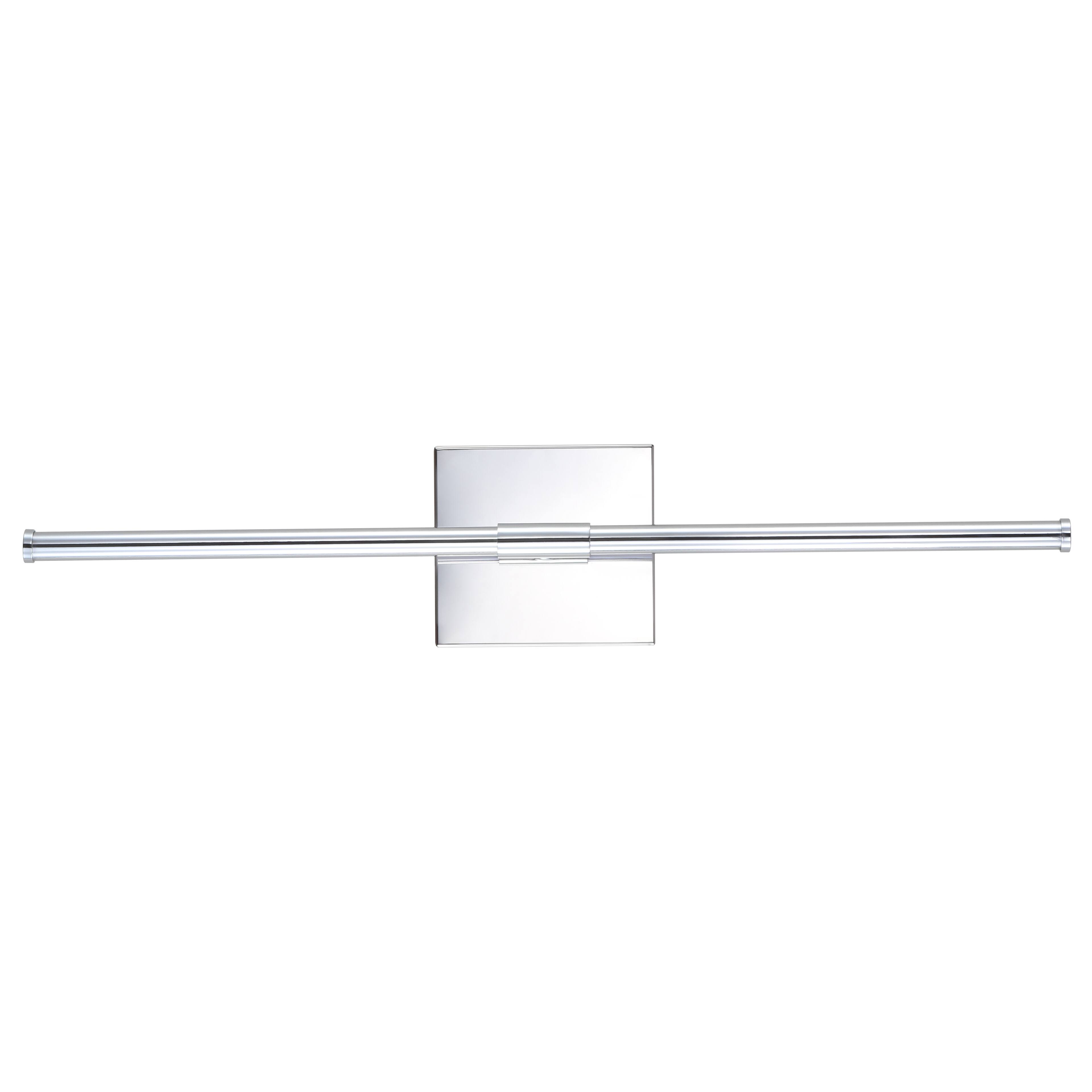Alt View 9. Jonathan Y - Makena 28" Modern Minimalist Dimmable Integrated LED Metal Wall Sconce, Chrome - Chrome.