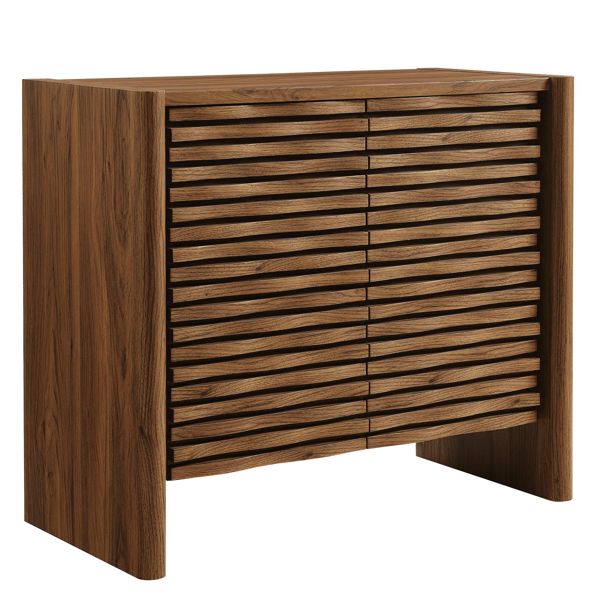 Angle. Modway - Emric Wave Accent Cabinet by Modway - Walnut.