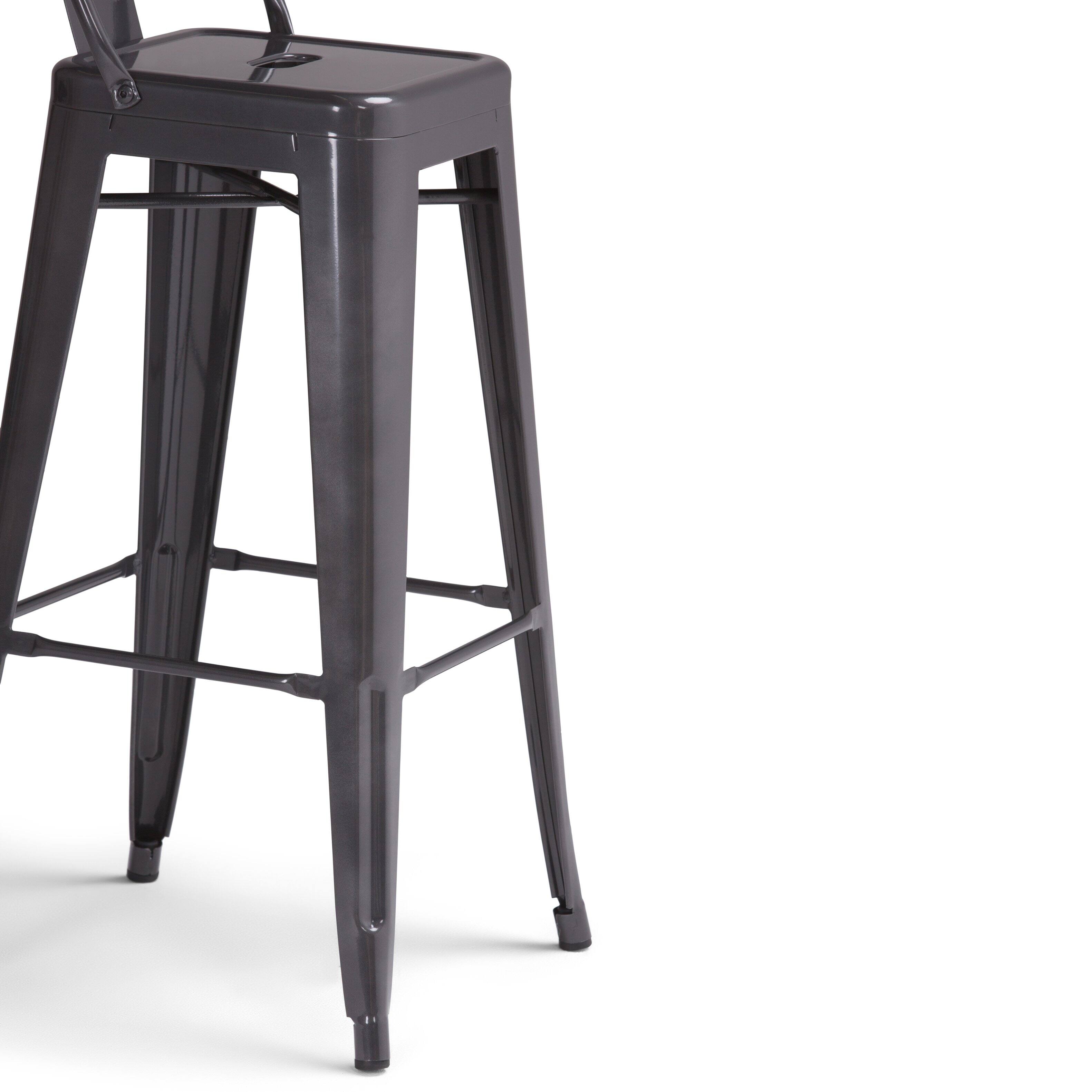 Alt View 13. Simpli Home - Rayne 30 inch Metal Bar Stool (Set of 2) - Grey.