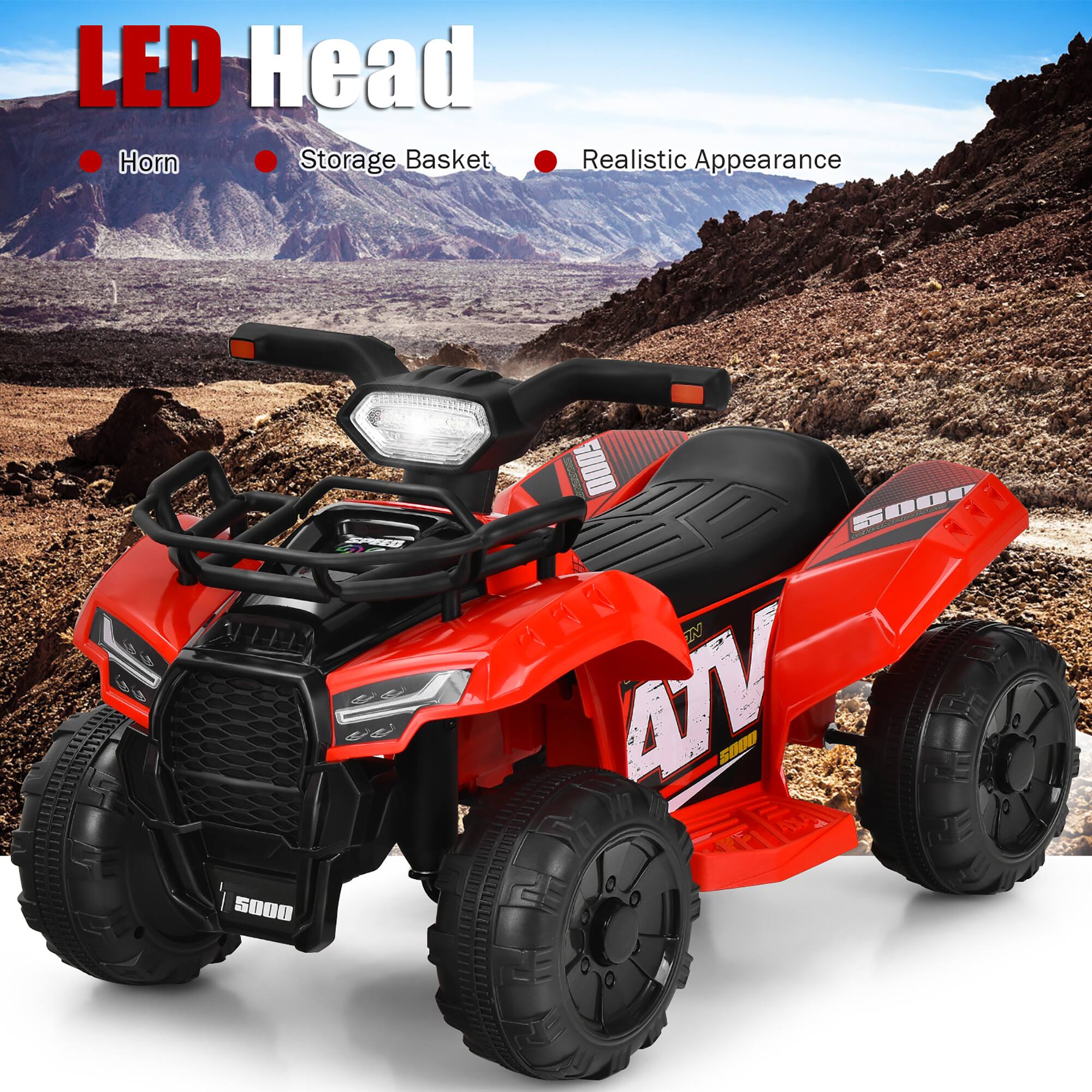 LED Head  
- Horn  
- Storage Basket  
- Realistic Appearance  

ATV  
5000