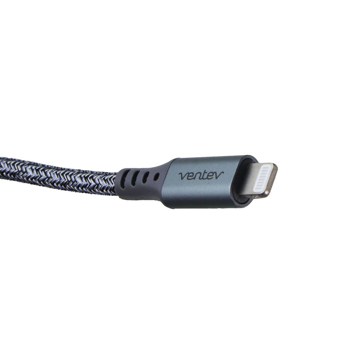 Alt View 1. Ventev - (3-Foot) Tangle-Free Charge/Sync Helix Coiled USB-C to 8-Pin Cable - Gray - Gray.