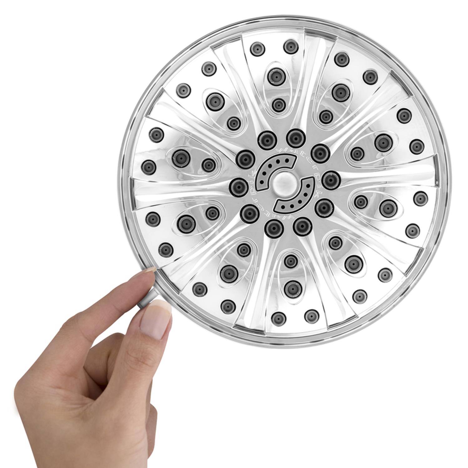 Angle. Waterpik - Waterpik Drencher PowerPulse Massage Chrome 6 settings Wallmount Showerhead 1.8 gpm - Chrome.