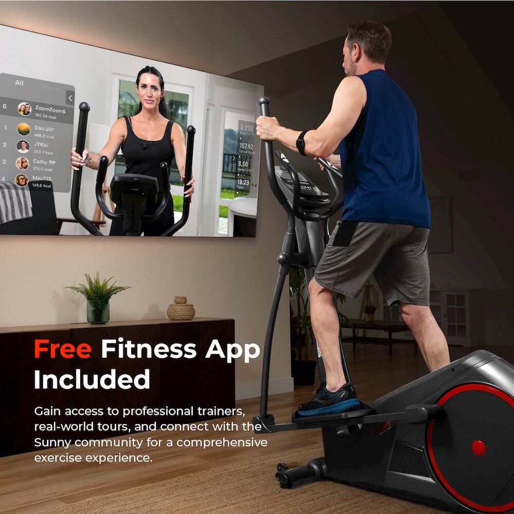 All 6 1 2 a a ZoomZoomS 142.34 Acad Davicon a A JTRW 4 kCA Cathy DP 27C Finoa Mau725 1 kow 2.235 157.92 8.50 18:23

Free Fitness App Included

Gain access to professional trainers, real-world tours, and connect with the Sunny community for a comprehensive exercise experience.