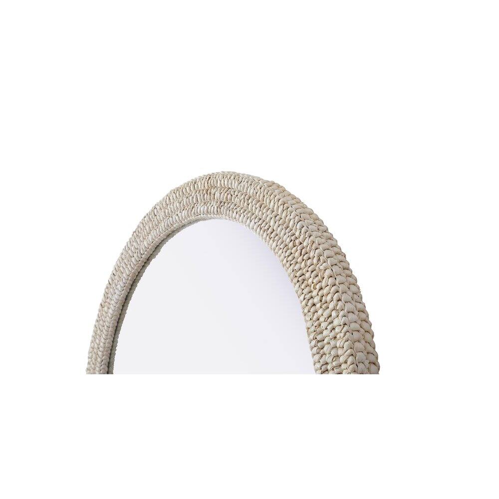 Back. Elegant Decor - Arch Cornhusk Mirror 36x42 in Linen White - Linen White.