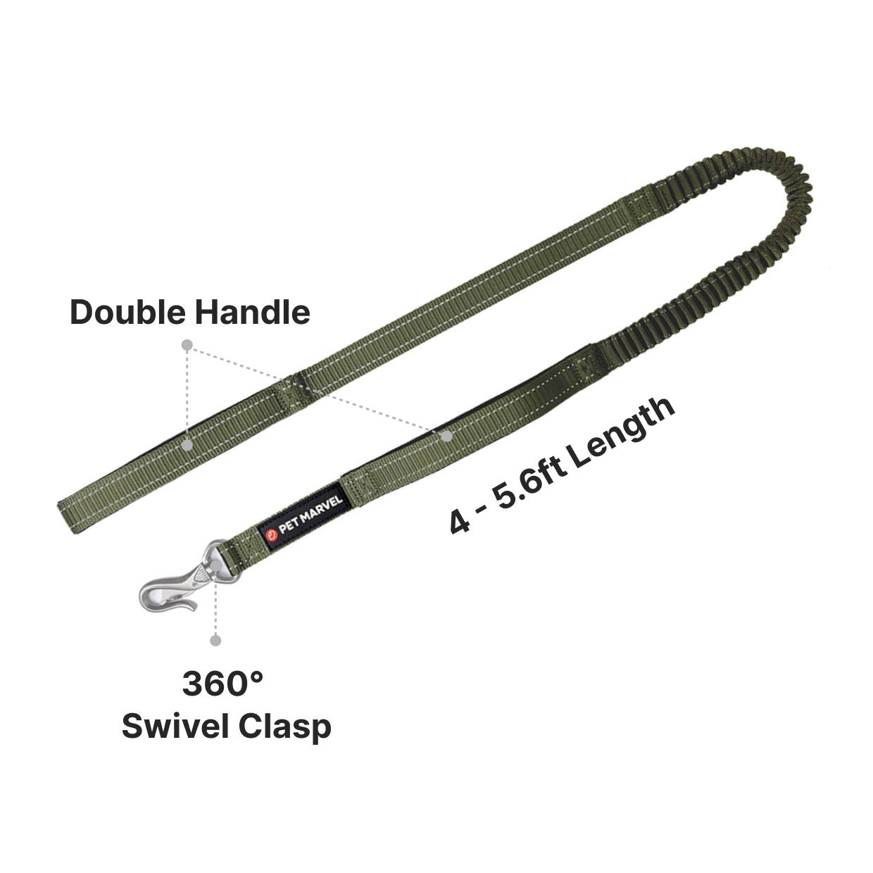 Double Handle  
4 - 5.6ft Length  
360° Swivel Clasp