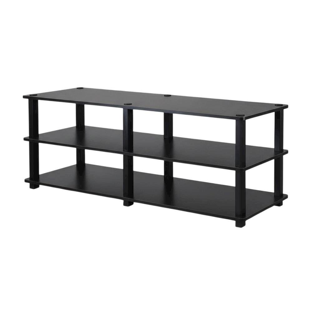 FurniFact - Espresso/Black 3-Tier TV Stand with Engineered Wood, No Tools Assembly - Brown Black price history on PriceWatchPro