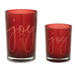 BreeBe - Joy Glass Votive Holder (Set of 2) - Red