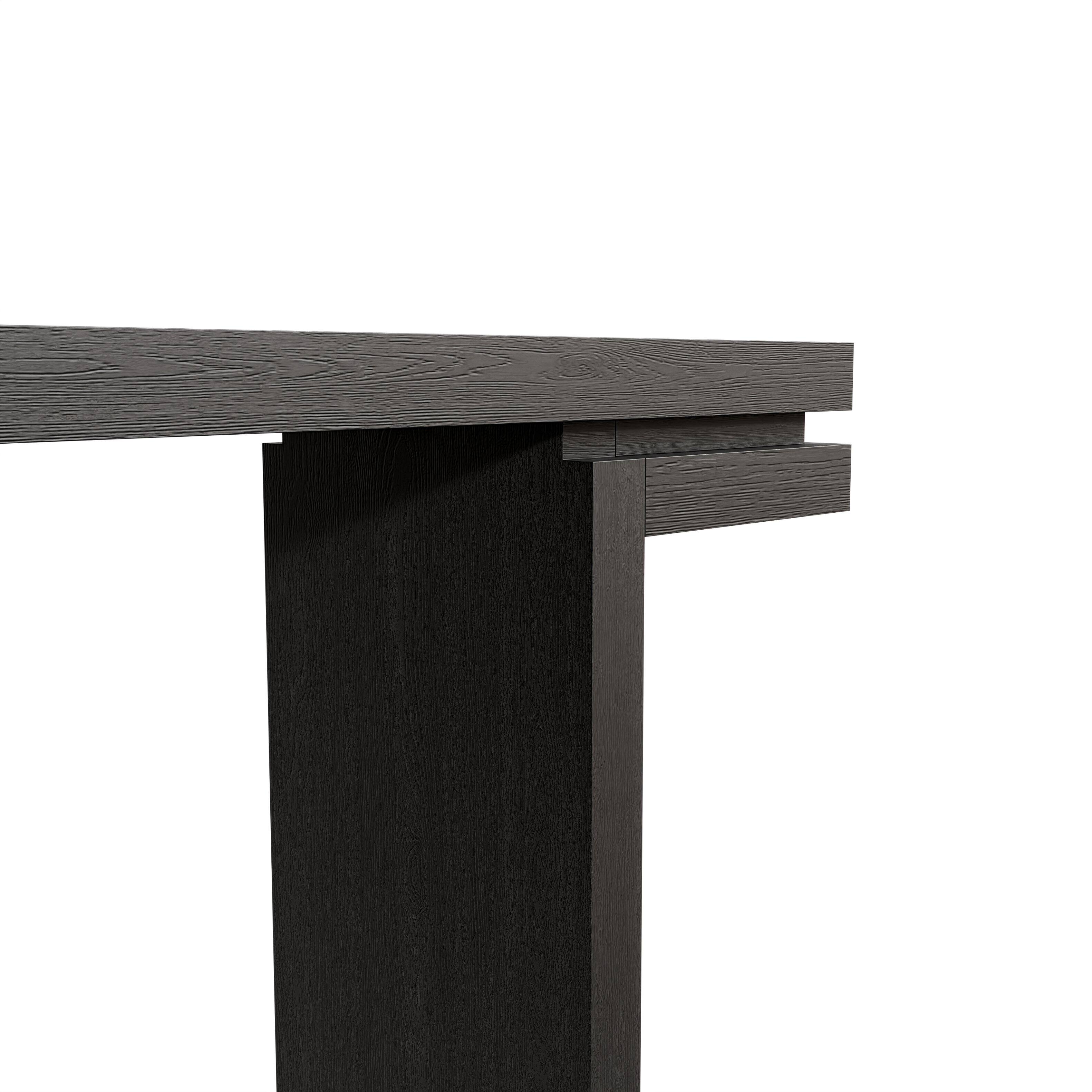 Alt View 4. Loheer - Loheer Console Table, 66 Inch Extra Wide Black Wood Veneer Sofa Table for Entryway Hallway Living Room Home Office - Black.