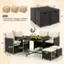 The product is shipped in 3 boxes and may arrive at different times. The dimensions of the product are 44.5" x 43", 30" x 18.5" x 16", 36" x 27.5" x 18.5" x 17.5", 22.5" x 21.5" x 16", 16" x 16" x 14".