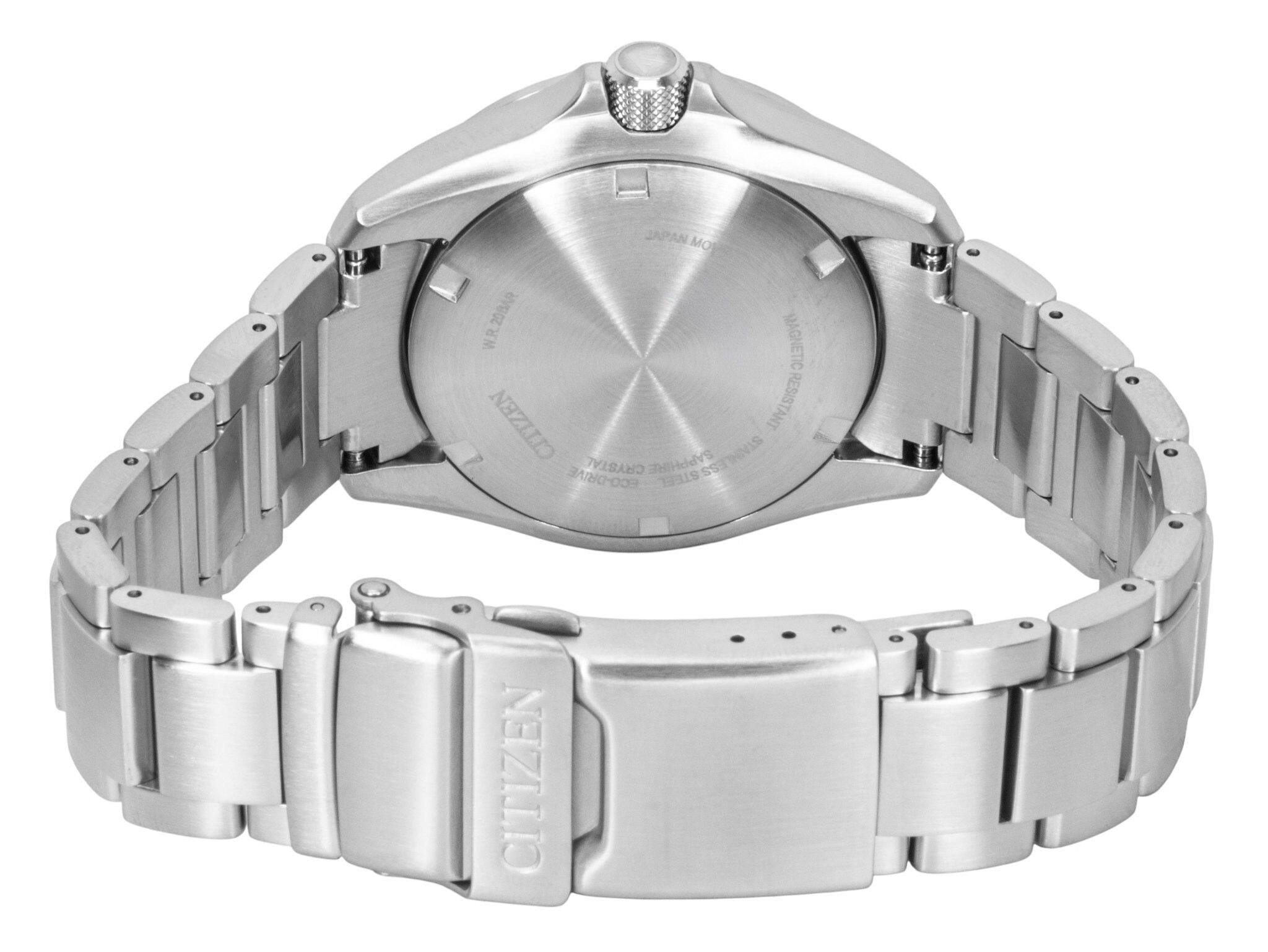 JAPAN MO  
20 WR MAGNETIC CITIZEN RESISTANT ECO-DRIVE CRYSTAL SAPPHIRE STEEL STAINLESS  
CITIZEN