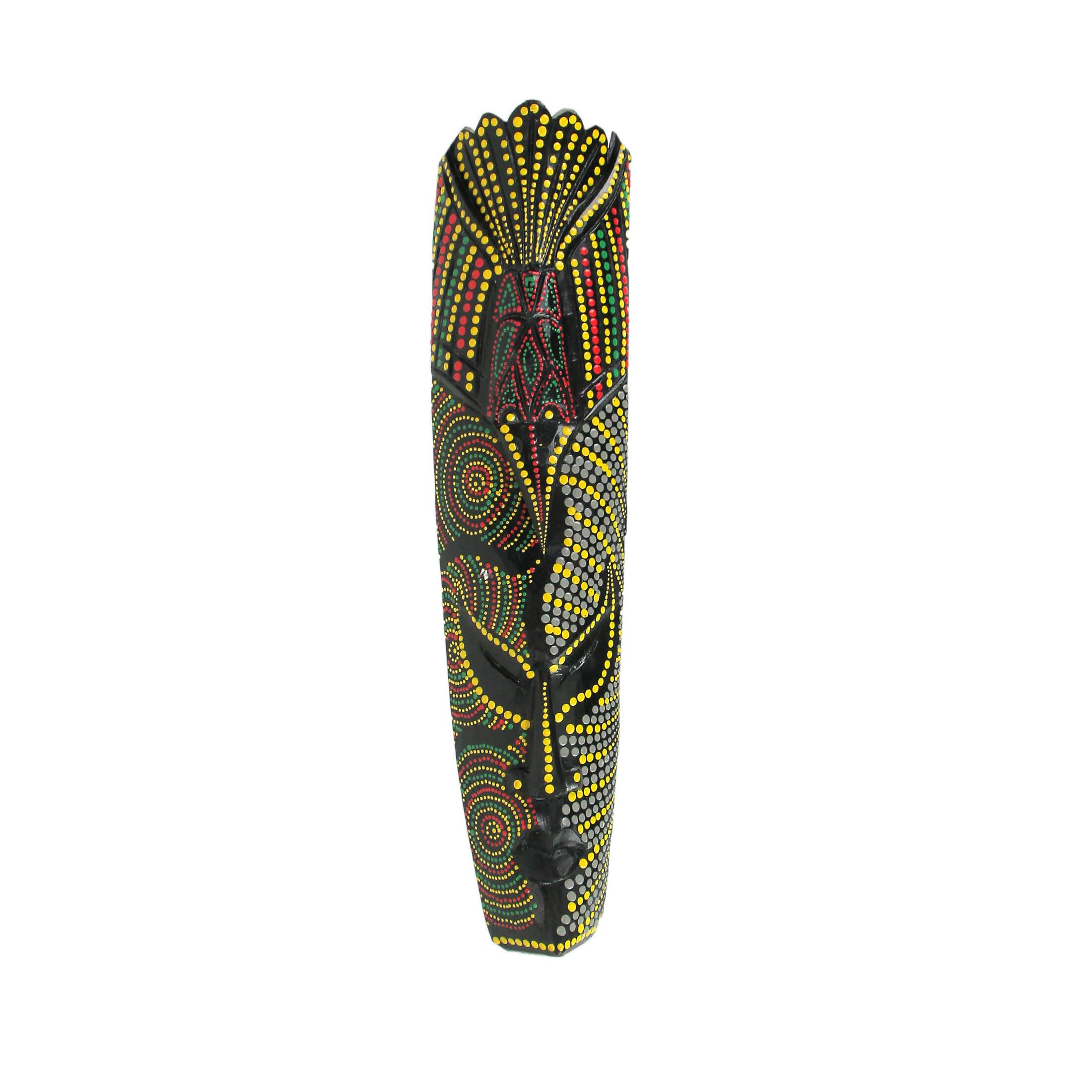 Front. Zeckos - Topang Burang Aborigine Mask Hand Crafted Wall Decor 20 Inch - Multicolored.