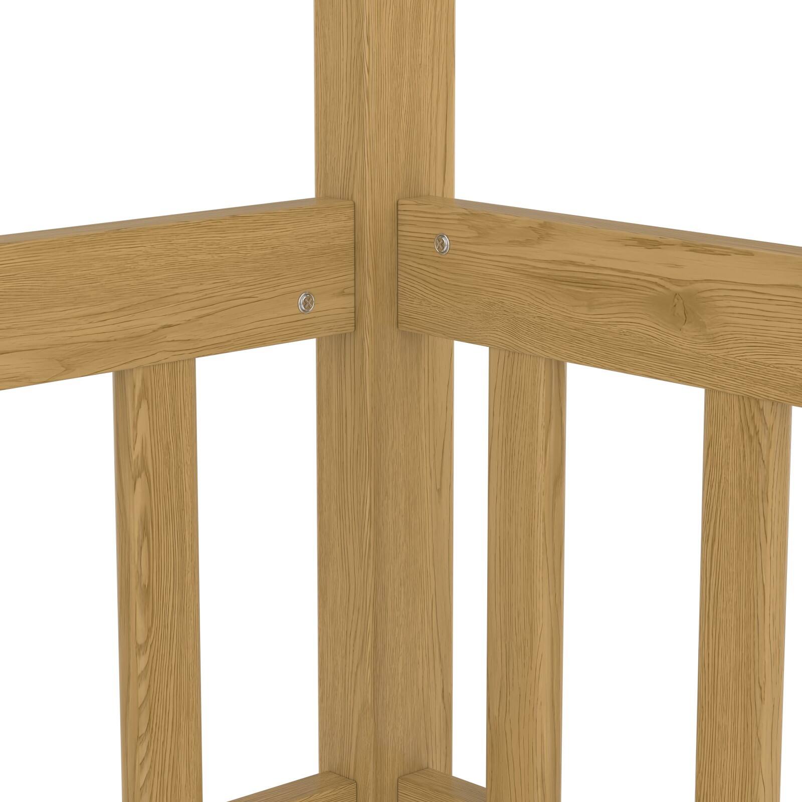 Alt View 7. Ecooso - Twin Size Canopy Bed Frame with Guardrails for Kids,Floor Bed Twin with Four Poster Design，Wood Canopy Bed Frame - Natural Wood.