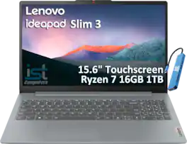 Lenovo - Upgraded - IdeaPad Slim 3 15.6" Full HD Touchscreen Laptop - AMD Ryzen 7 5825U 2022 - 16GB Memory - 1TB SSD - Arctic Grey