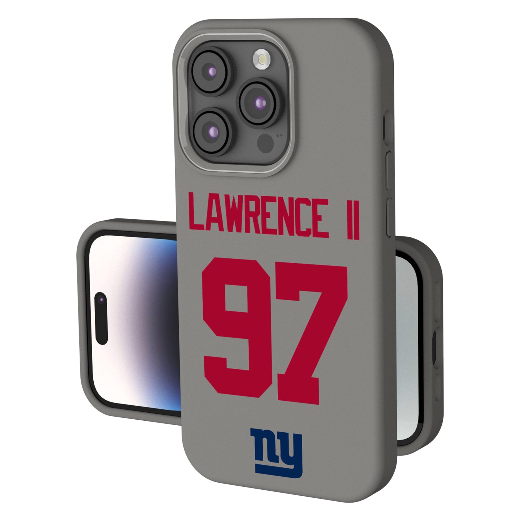 Front. Keyscaper - Dexter Lawrence II Gray New York Giants Ready Soft Touch iPhone Case - 15 - Gray.