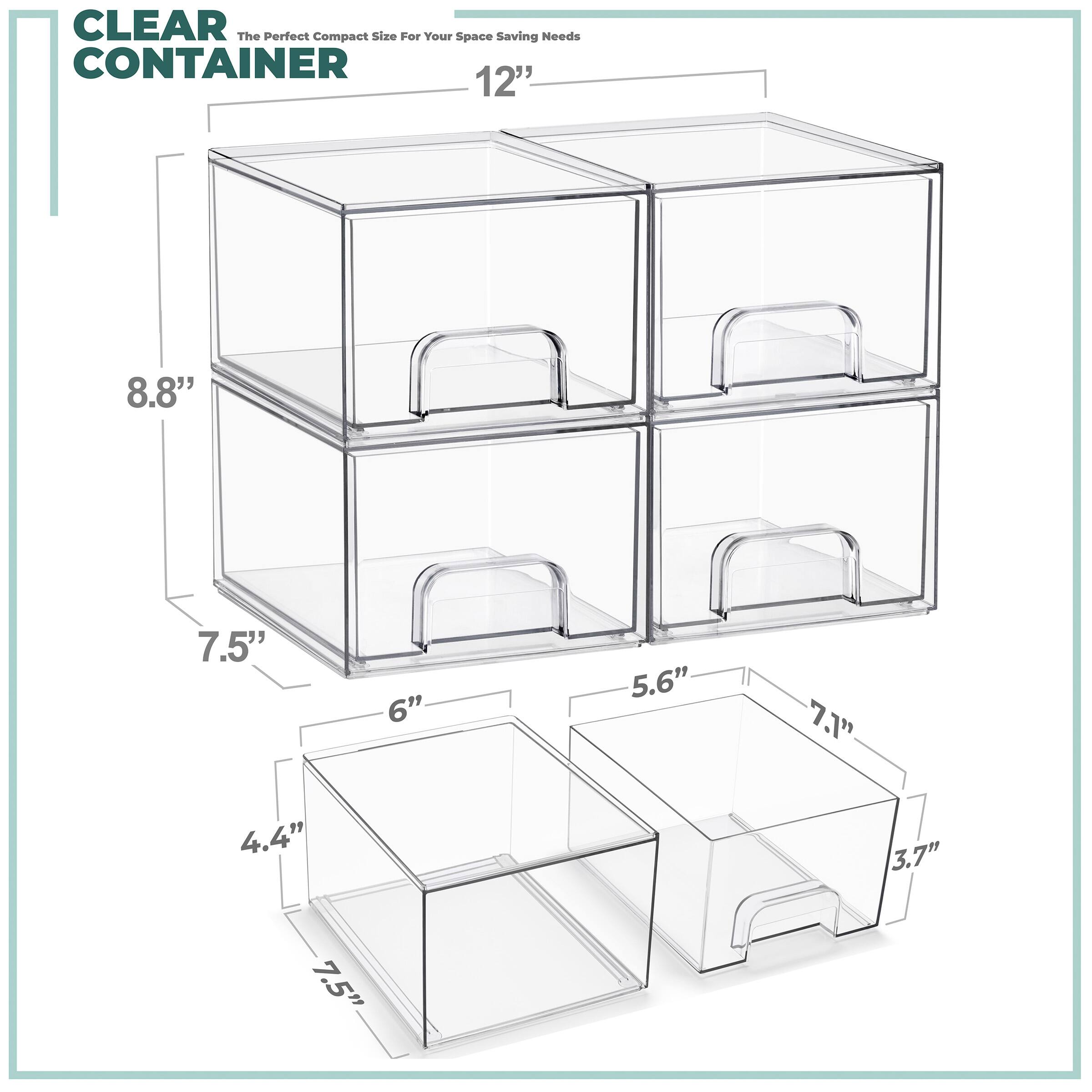 CLEAR CONTAINER  
The Perfect Compact Size For Your Space Saving Needs  

12"  
8.8"  
7.5"  
6"  
5.6"  
7.1"  
4.4"  
3.7"  
7.5"