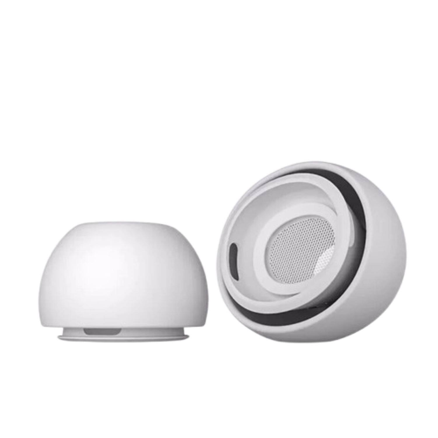 Front. Home Collection - 1 Pair Medium Ear Tips Replacement Covers for Apple AirPods Pro - White.