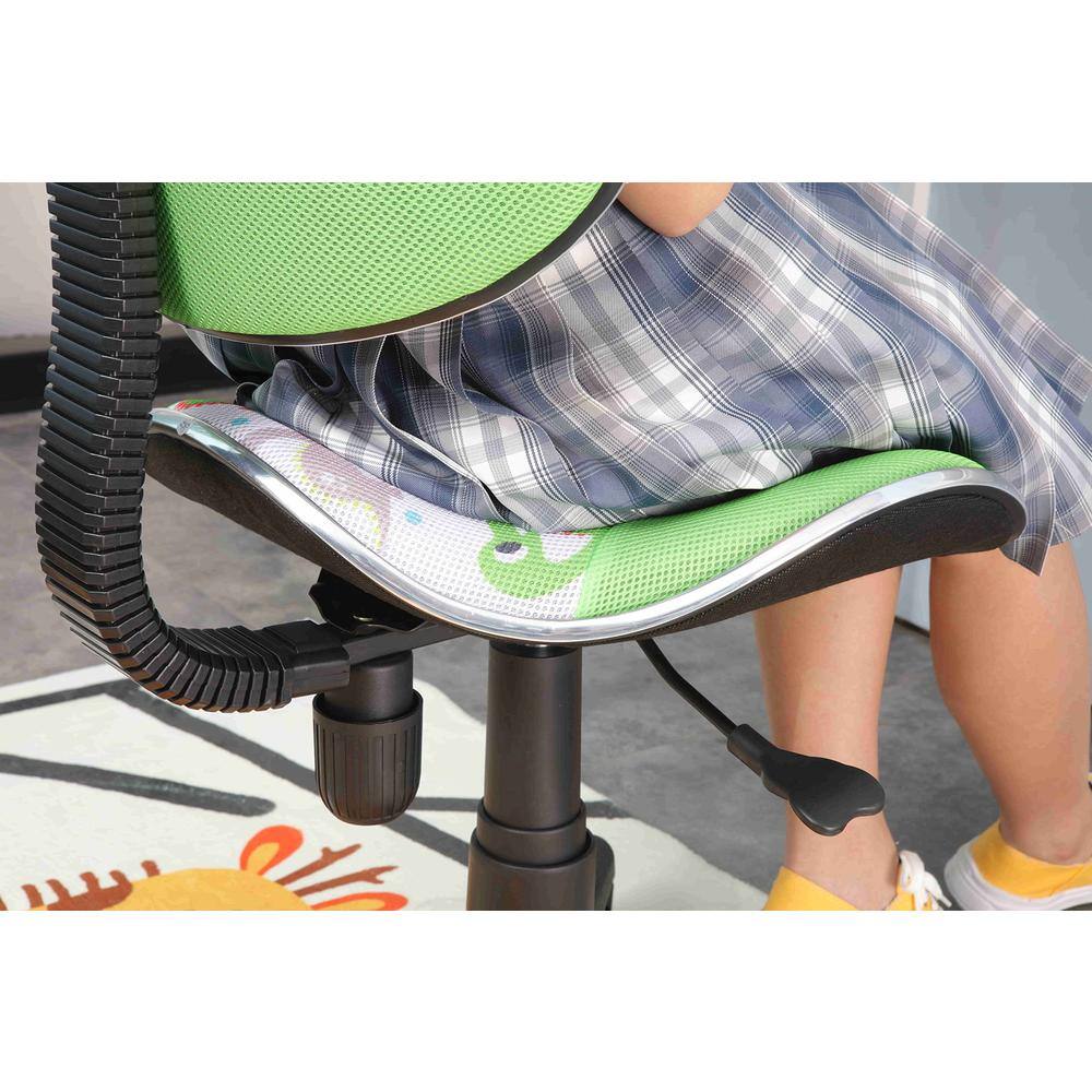Back. JJS - Home Office Low Back Computer Executive Chair - Green Dinosaur.