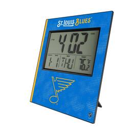 Keyscaper - St. Louis Blues Cross Hatch Digital Desk Clock - Multicolor