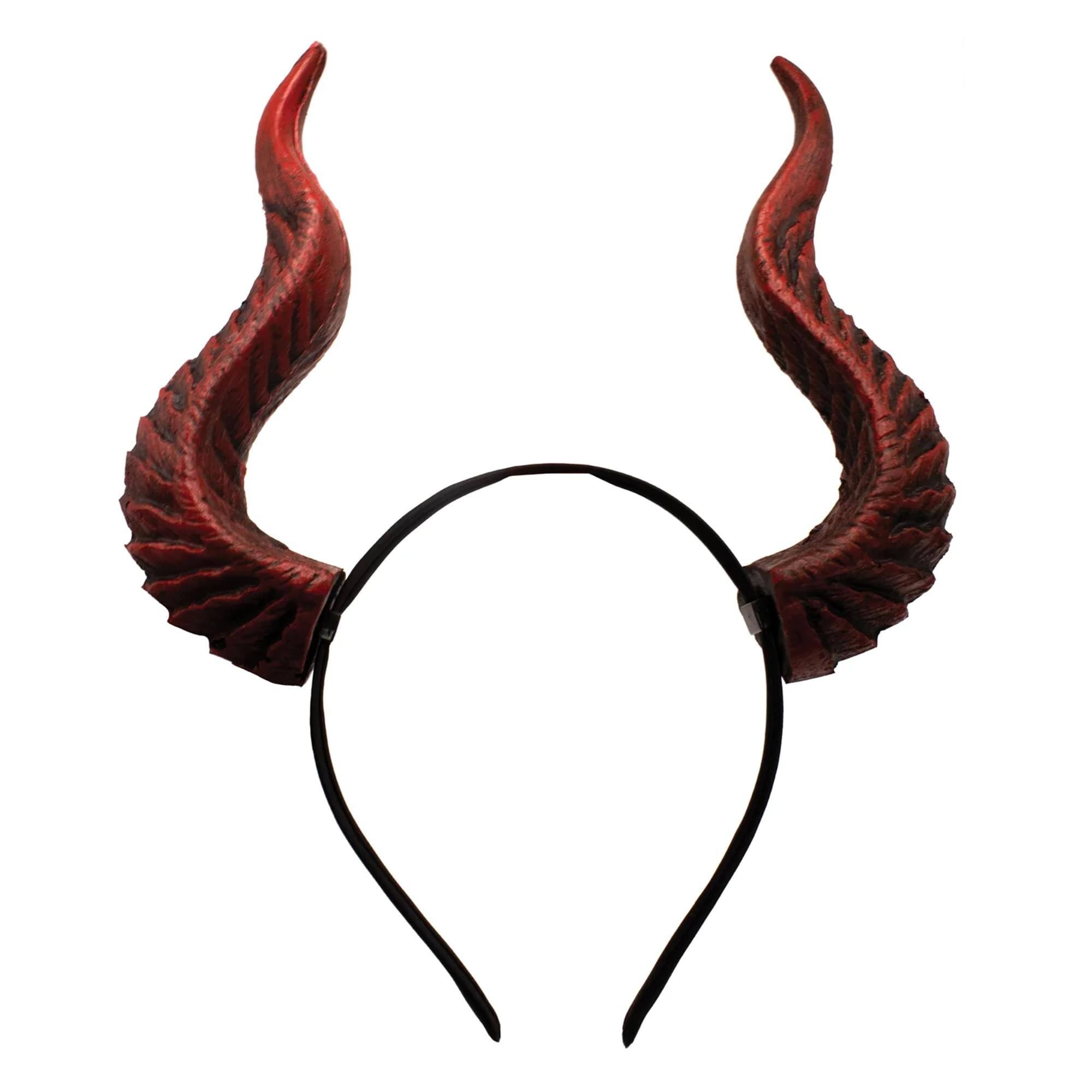 Alt View 1. Underwraps - Red Devil Horns Foam Adult Costume Headband - Red.