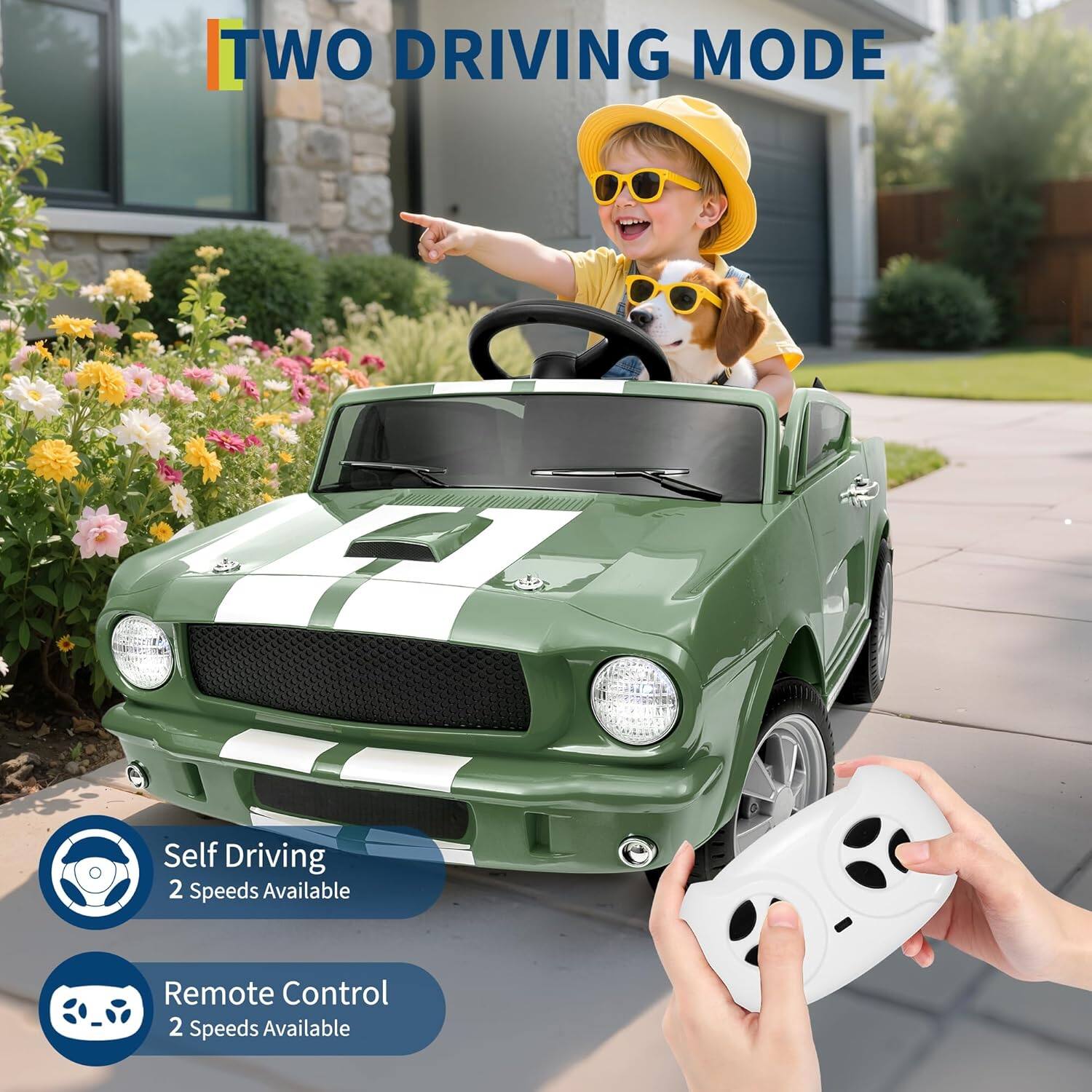 TWO DRIVING MODE

Self Driving  
2 Speeds Available

Remote Control  
2 Speeds Available