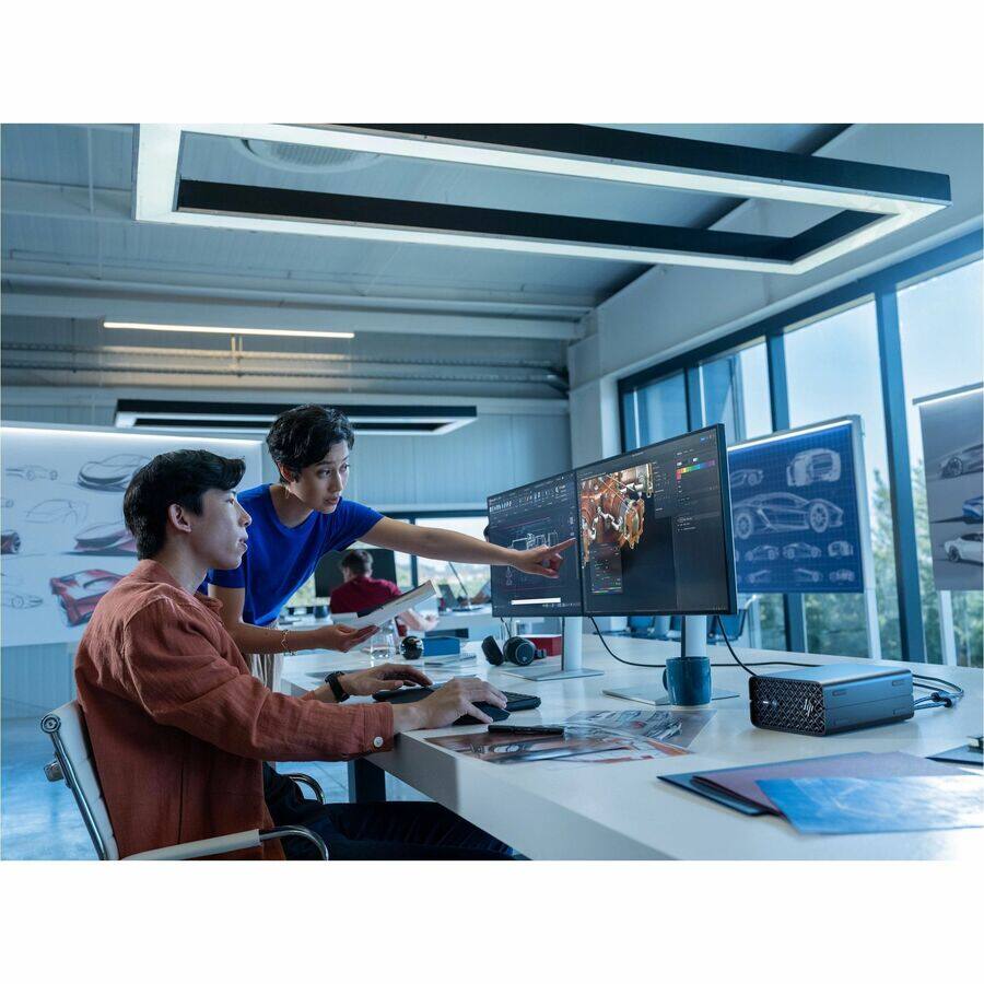 Alt View 7. HP - HP Z2 Mini G1a Workstation - 1 x AMD Ryzen AI MAX PRO 380 - 32 GB - 1 TB SSD - Mini PC - Jet Black - AMD Chip - Windows - Black.