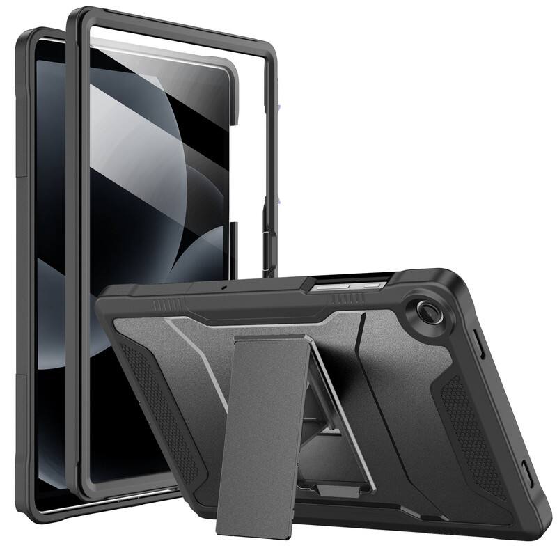 Front. Soke - Protective Case for Samsung Galaxy Tab A11 Plus /A9+ Tablet 11-Inch with Built-in Screen Protector - Black - Black.