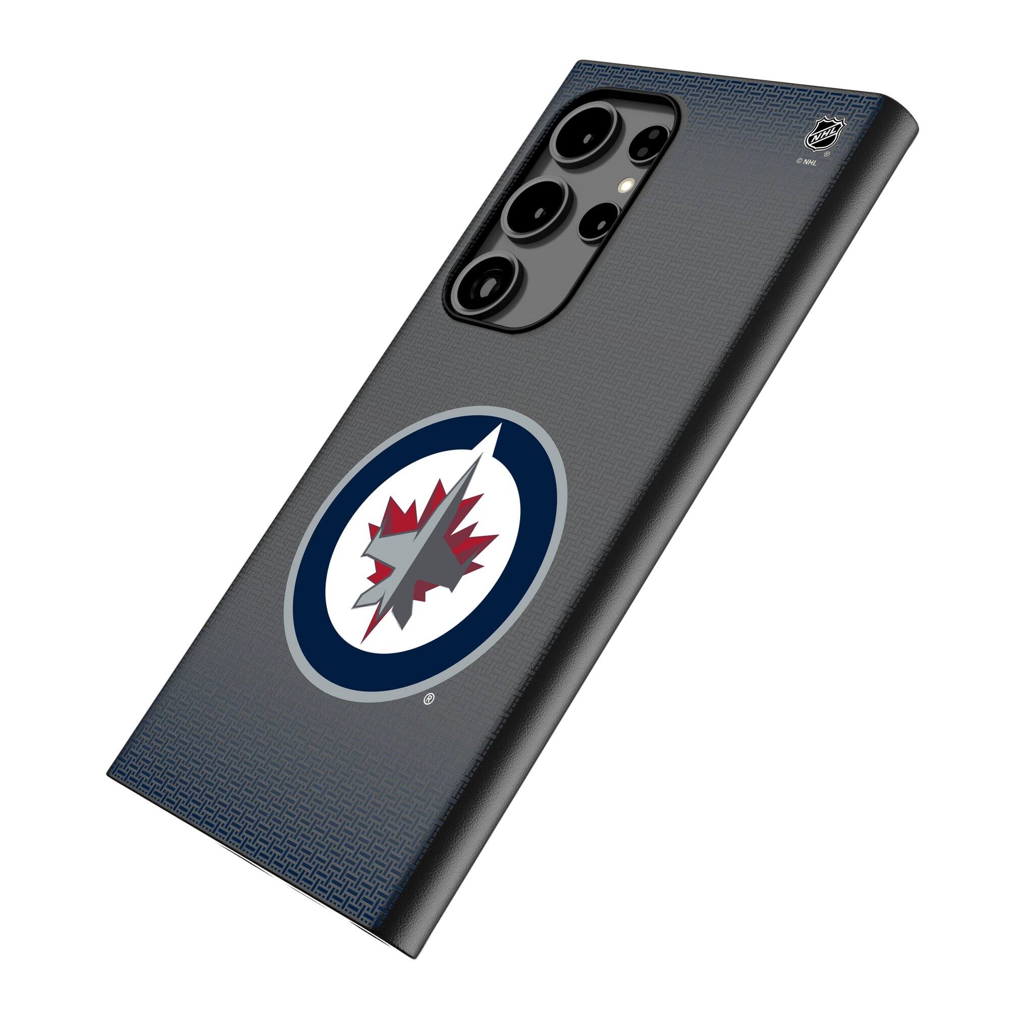 Alt View 1. Keyscaper - Winnipeg Jets Linen Galaxy Magnetic Bump Case - S24 - Black.