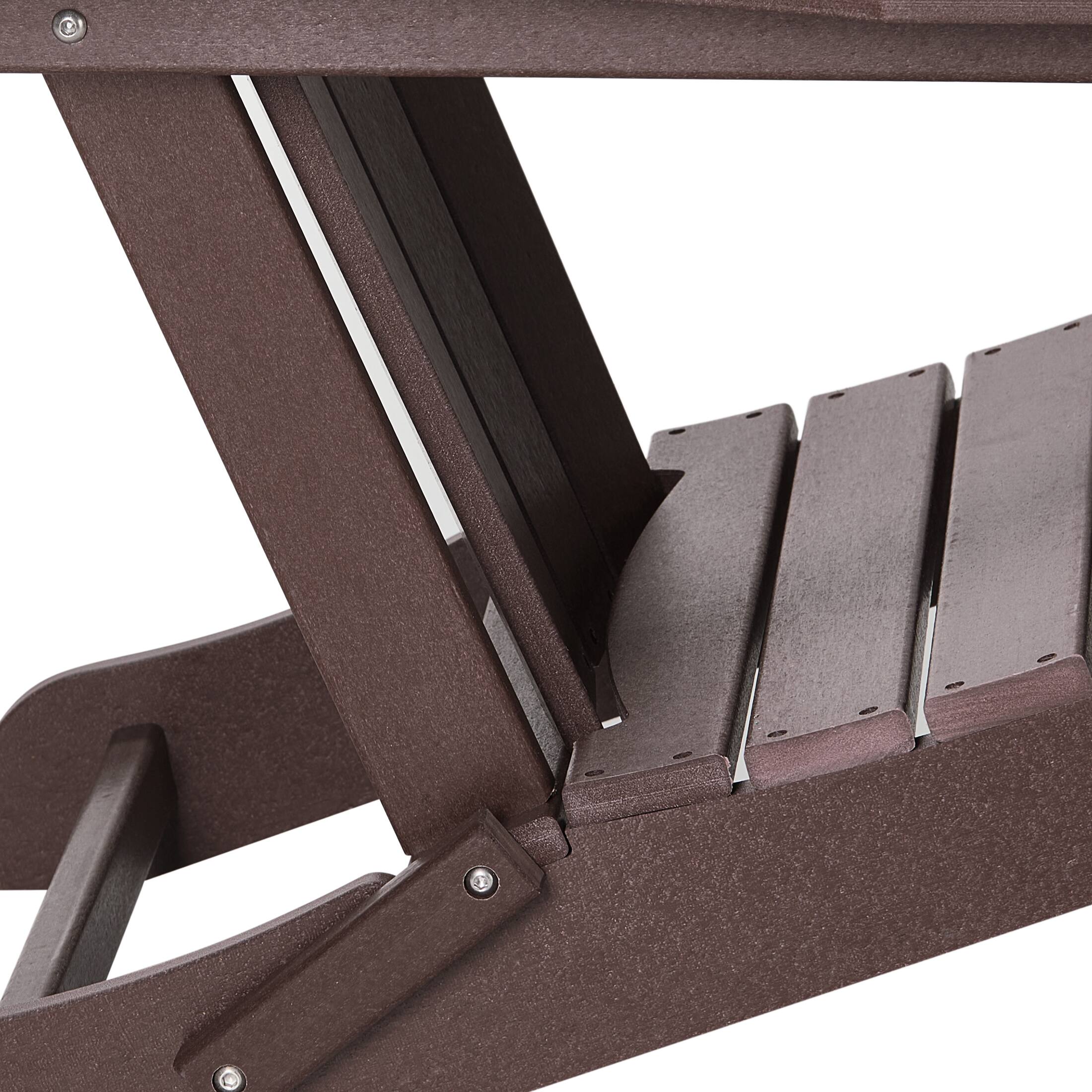 Alt View 5. WestinTrends - WestinTrends Malibu Outdoor HDPE Folding Poly Adirondack Chairs (Set of 4) - Dark Brown.