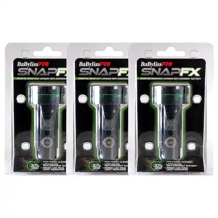 BaByliss Pro SNAPFX
SNAP-IN/SNAP-OUT LITHIUM REPLACEMENT BATTERY
FITS FX890 CLIPPER
30% GREENER BATTERY
LED CHARGE INDICATOR
BaByliss Pro SNAPFX
SNAP-IN/SNAP-OUT LITHIUM REPLACEMENT BATTERY
FITS FX890 CLIPPER
30% GREENER BATTERY
LED CHARGE INDICATOR
BaByliss Pro SNAPFX
SNAP-IN/SNAP-OUT LITHIUM REPLACEMENT BATTERY
FITS FX890 CLIPPER
30% GREENER BATTERY
LED CHARGE INDICATOR