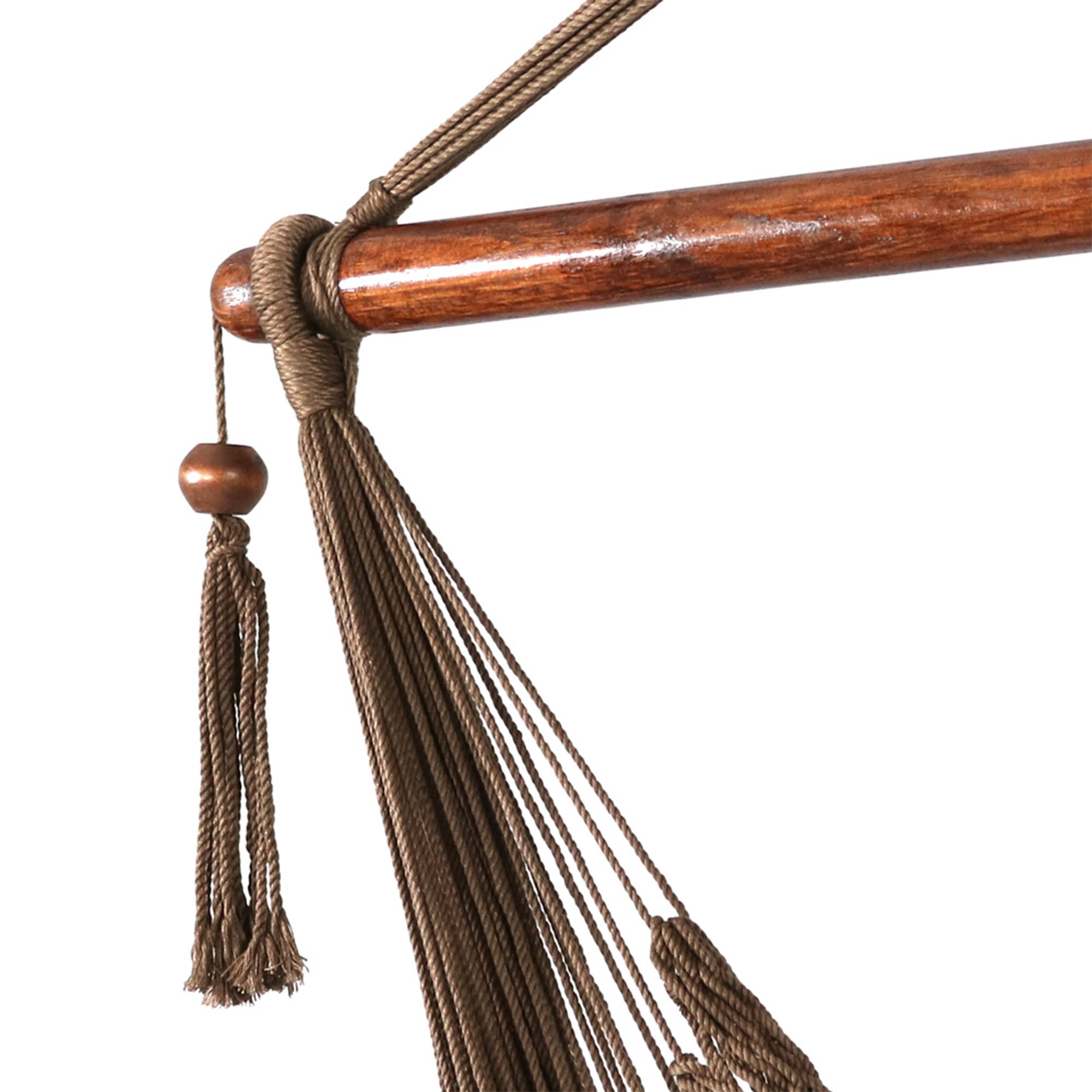 Alt View 8. Sunnydaze - Extra Large Polyester Rope Hammock Chair and Spreader Bar - Mocha.